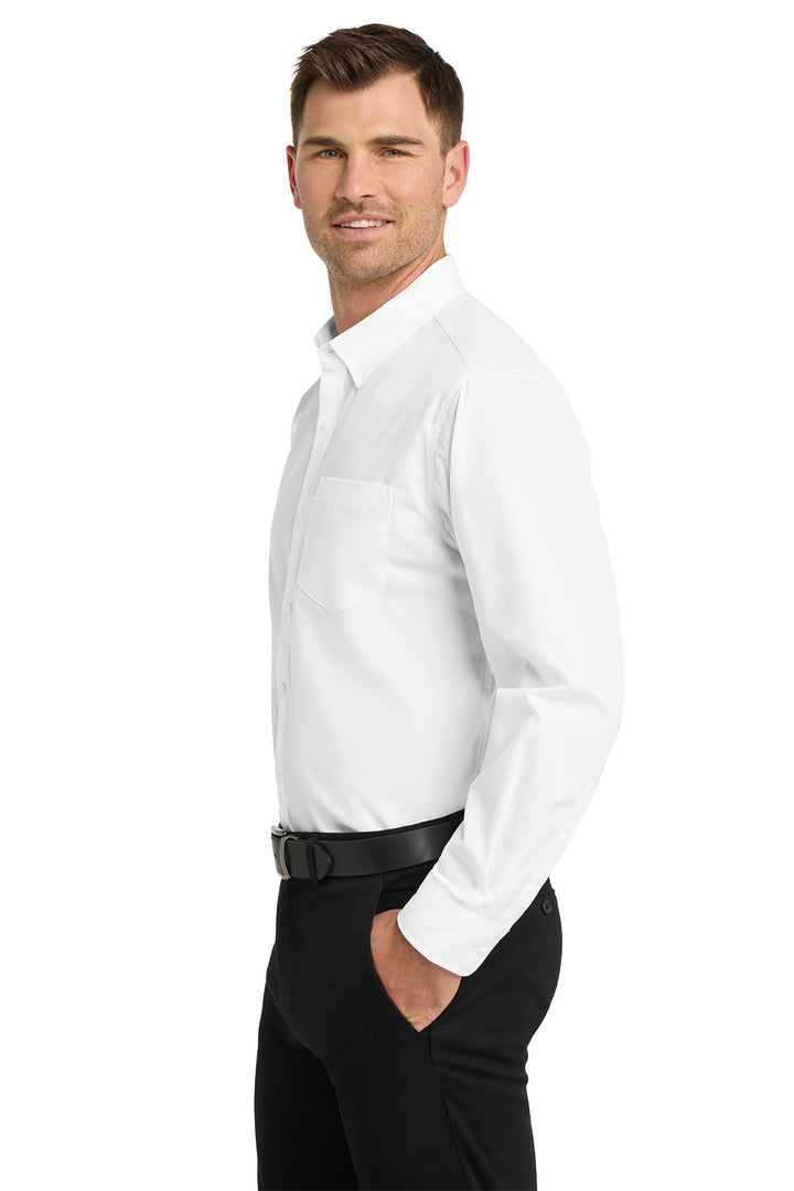 Men's Long Sleeve Carefree Poplin Shirt - Signature Inn