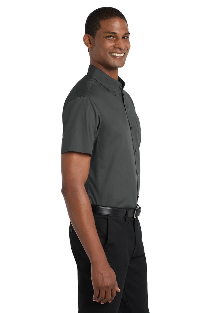 Men's Short Sleeve Carefree Poplin Shirt - Signature Inn
