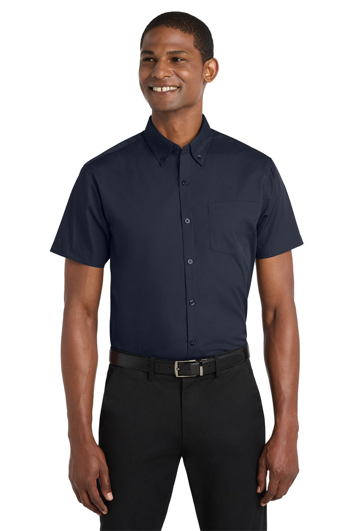Men's Short Sleeve Carefree Poplin Shirt - Park Inn