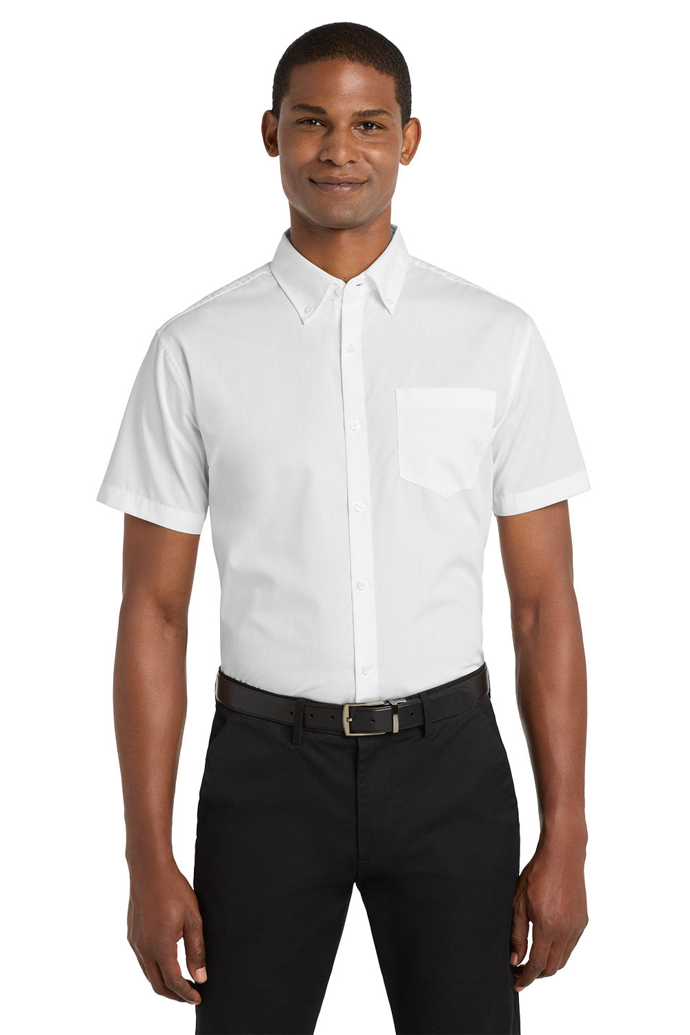 Men's Short Sleeve Carefree Poplin Shirt - Signature Inn
