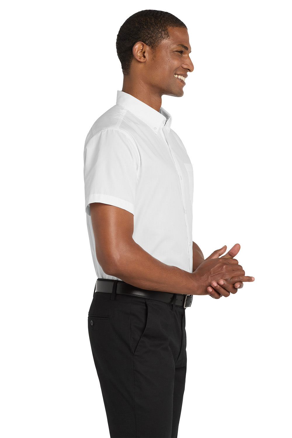 Men's Short Sleeve Carefree Poplin Shirt - Signature Inn