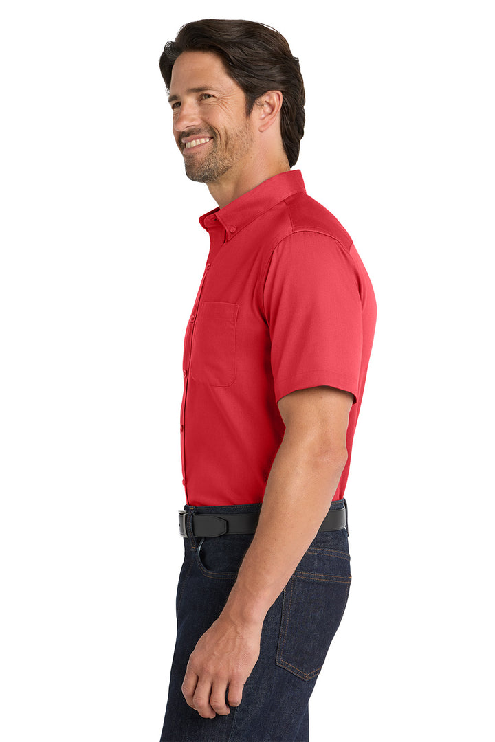 Men's Short Sleeve Superpro Twill Shirt - Red Roof Inn