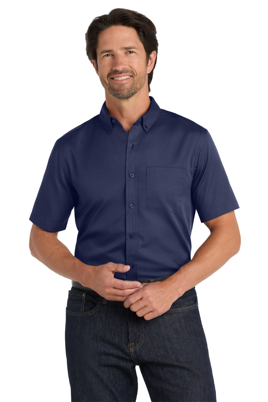 Men's Short Sleeve Superpro Twill Shirt (No Logo) - Country Inn & Suites