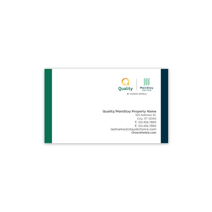 Dual-Brand Business Card - Quality Inn & MainStay Suites