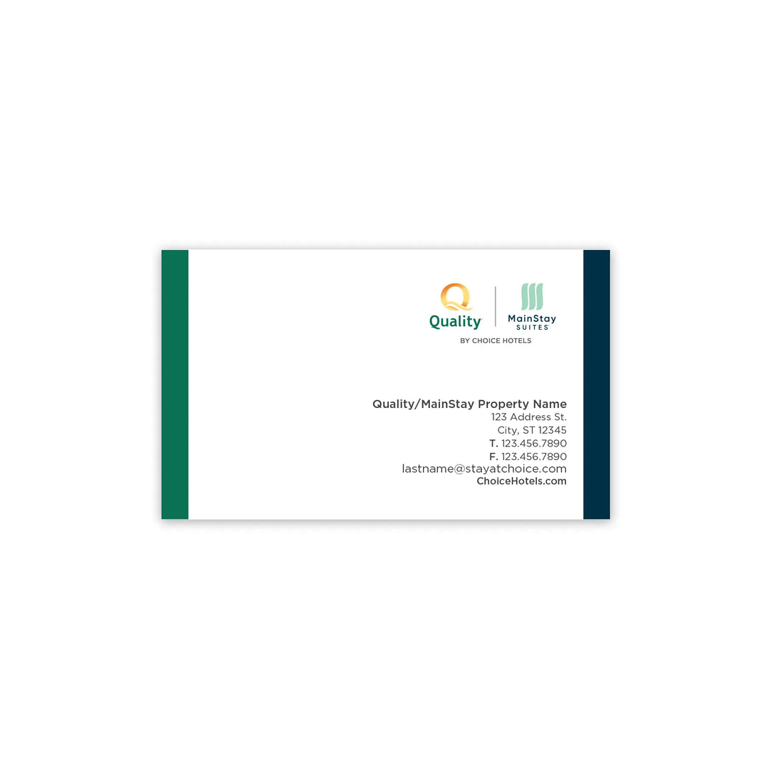 Dual-Brand Business Card - Quality Inn & MainStay Suites