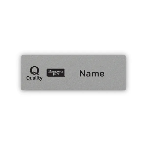 3" x 1" Dual-Brand Name Badge - Quality Inn & Rodeway Inn