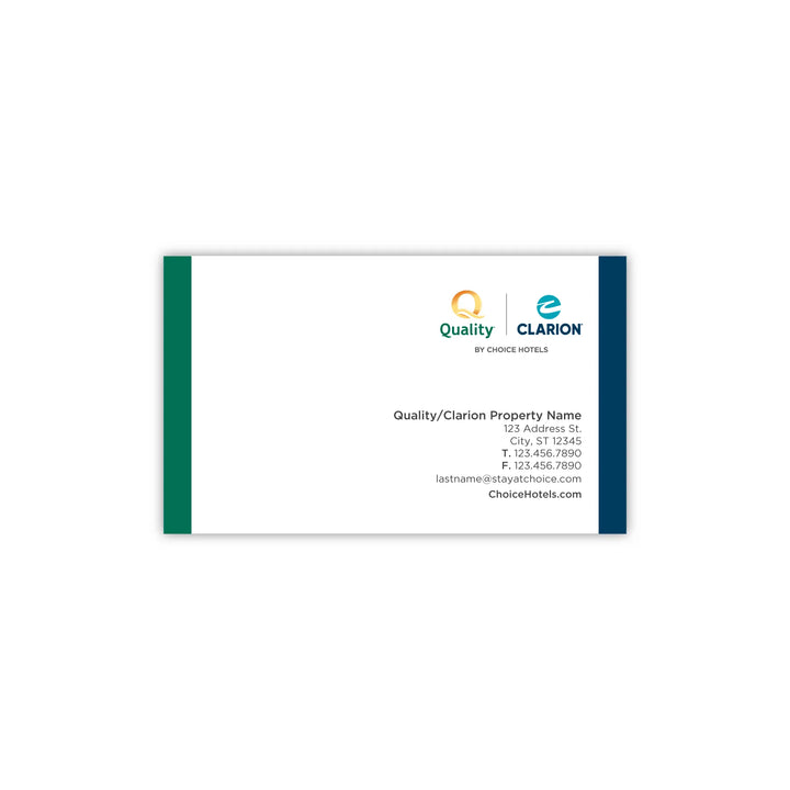 Dual-Brand Business Card - Quality Inn & Clarion