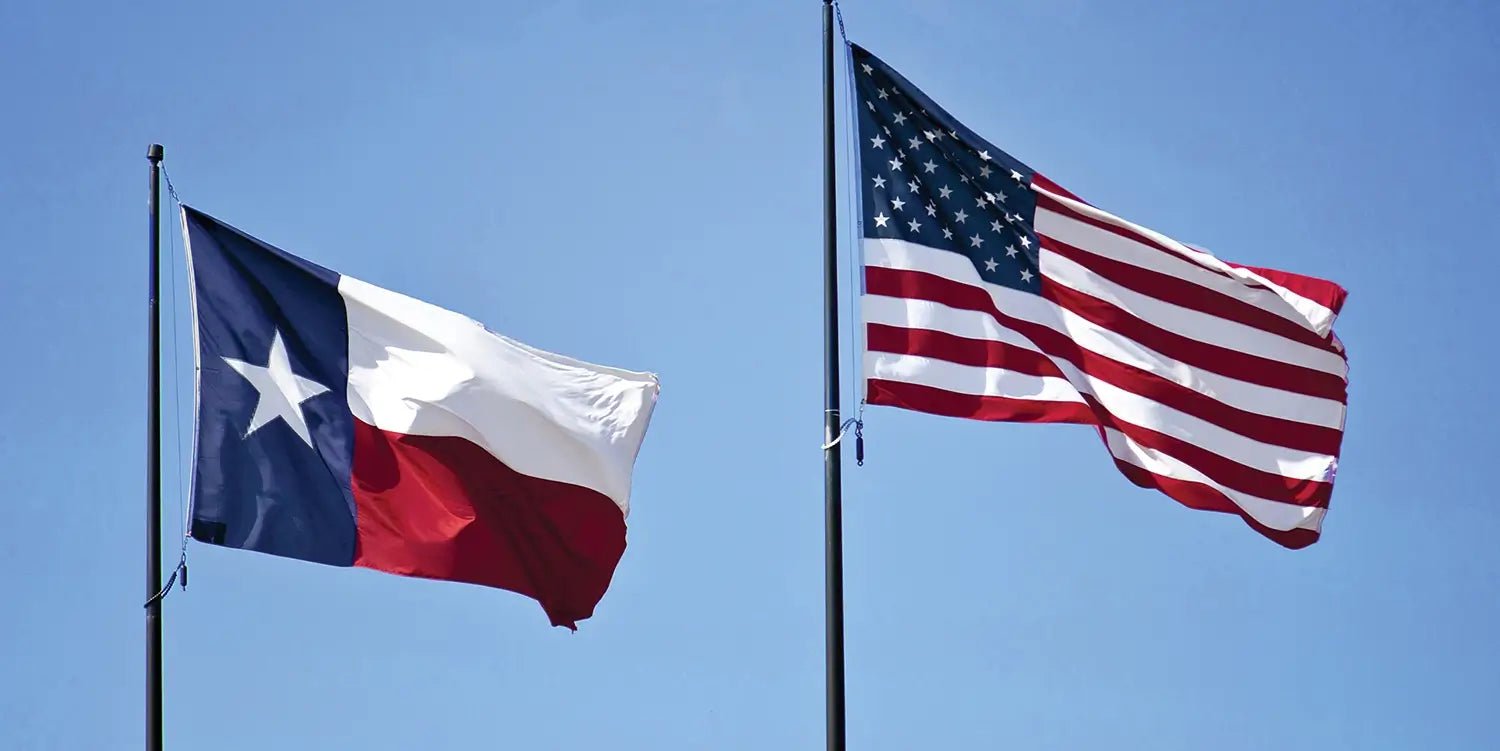 Texas and U.S Flags