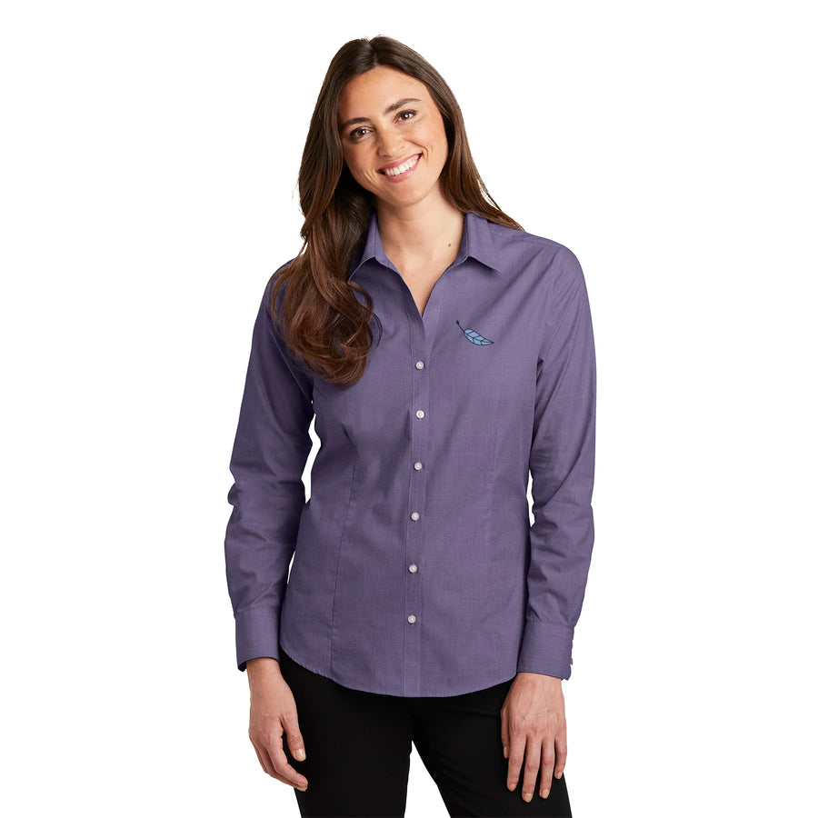 Women's Easy Care Crosshatch Shirt - Sable Hotel Supply