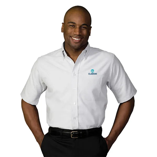 Men's Short Sleeve Easy-Care Oxford - Clarion - Sable Hotel Supply