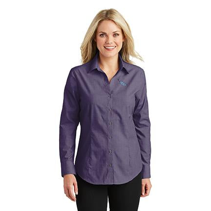 Women's Easy Care Crosshatch Shirt - Sable Hotel Supply