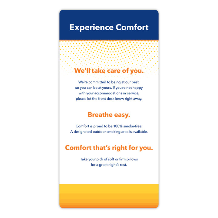 Comfort Experience Card - Sable Hotel Supply