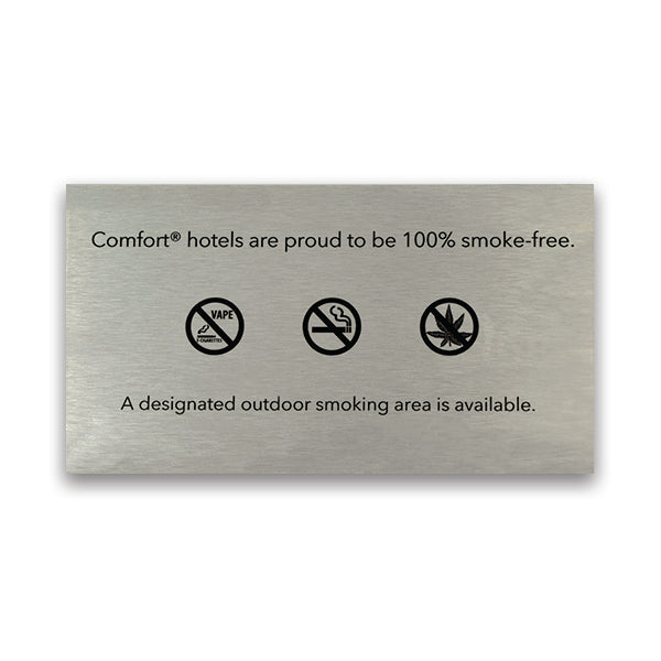 Non-Smoking Exterior Plaque - Sable Hotel Supply