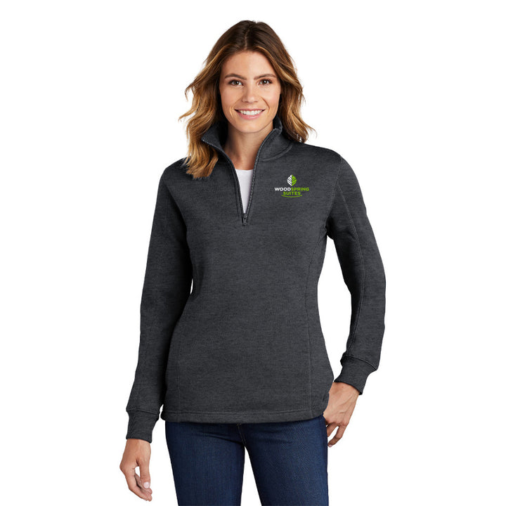 Women's 1/4-Zip Sweatshirt - WoodSpring Suites - Sable Hotel Supply
