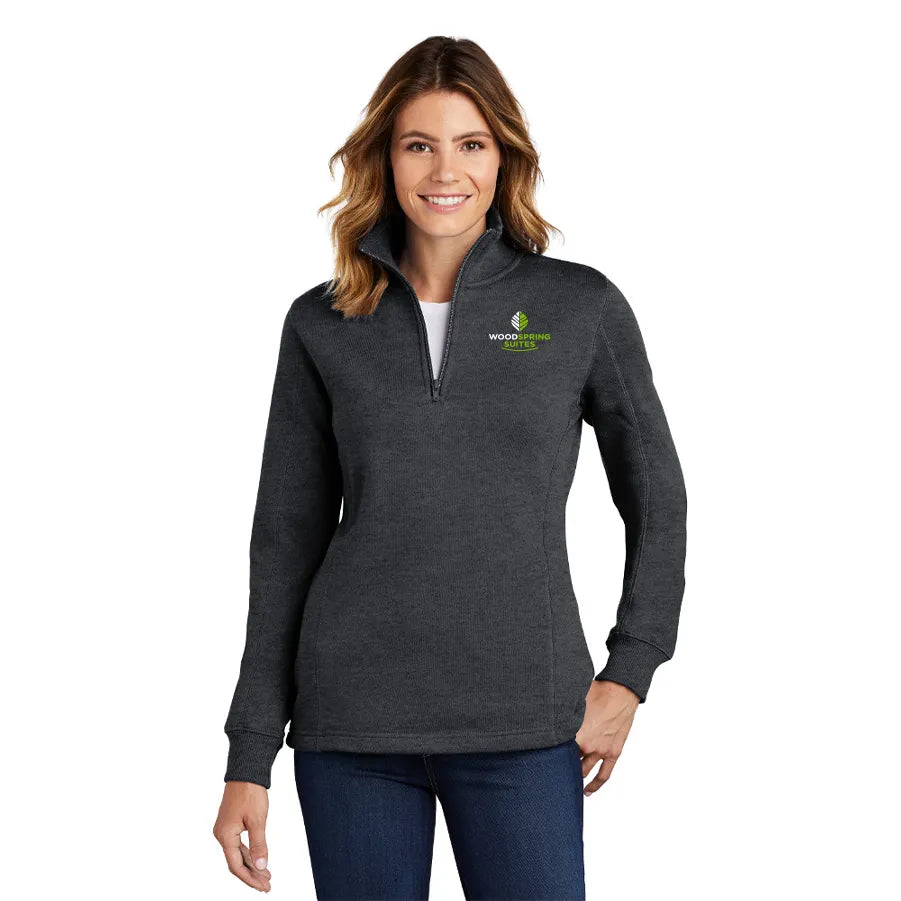 Women's 1/4-Zip Sweatshirt - WoodSpring Suites - Sable Hotel Supply