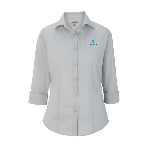 Women's Comfort-Stretch Broadcloth Shirt - Clarion - Sable Hotel Supply