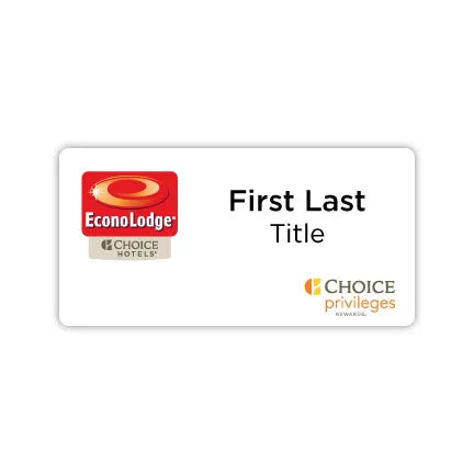 3" x 1.5" Name Badge - Econo Lodge - Sable Hotel Supply