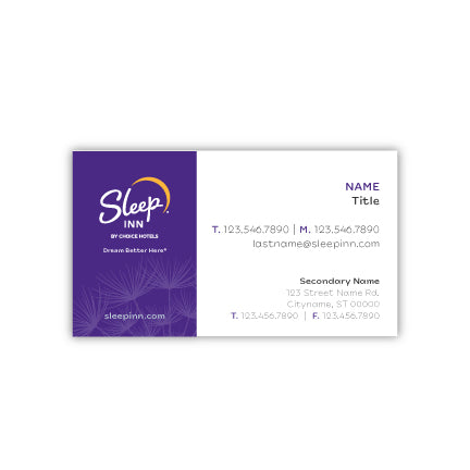 Sleep Business Card - Sable Hotel Supply