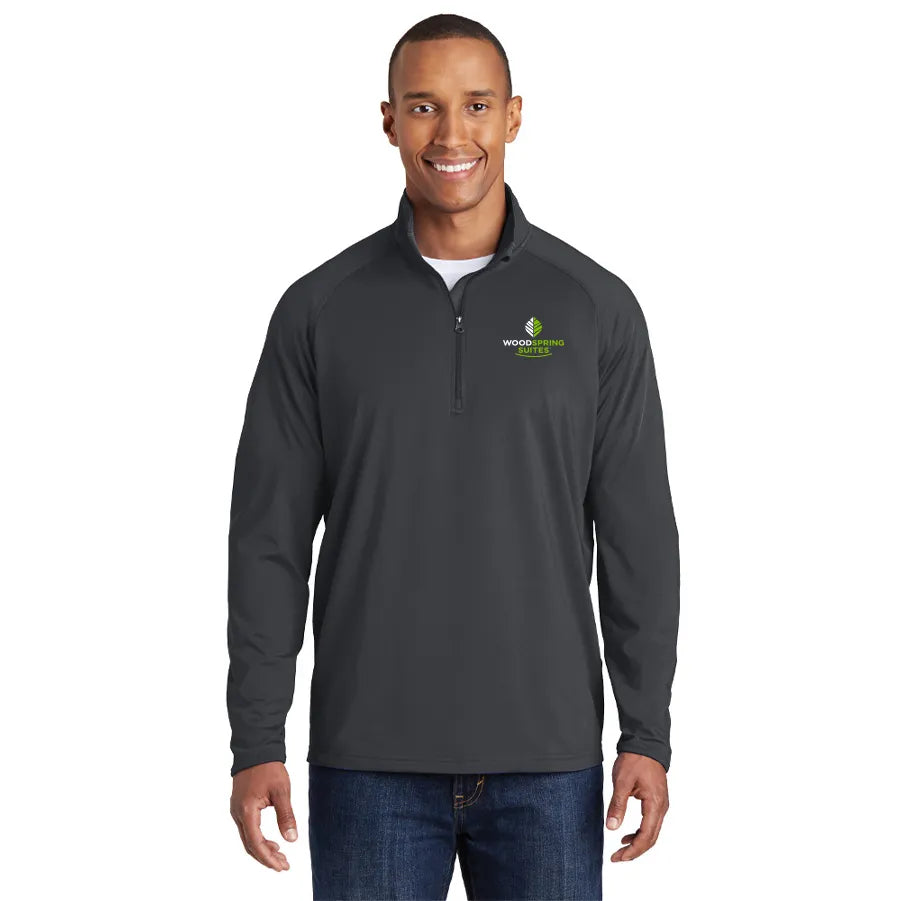 Men's Stretch 1/2-Zip Pullover - WoodSpring Suites - Sable Hotel Supply