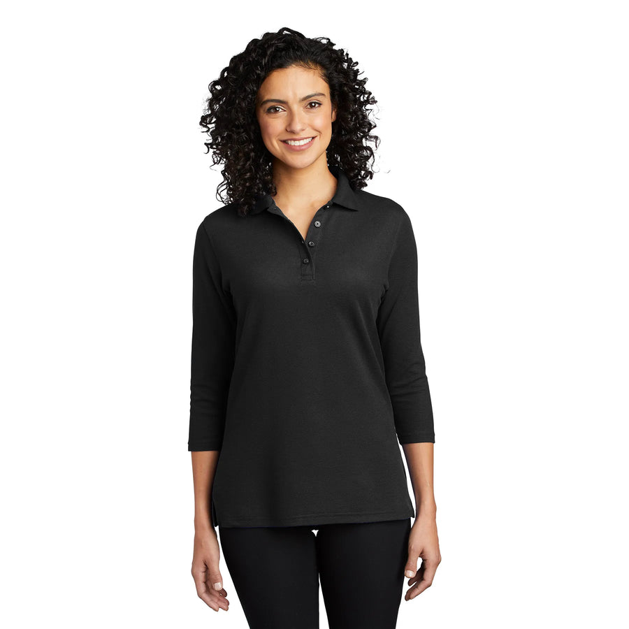 Women's Silk Touch 3/4-Sleeve Polo - Econo Lodge - Sable Hotel Supply
