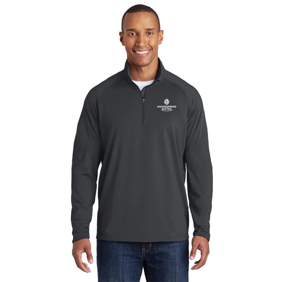 Men's Stretch 1/2-Zip Pullover - WoodSpring Suites - Sable Hotel Supply