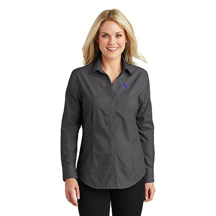 Women's Easy Care Crosshatch Shirt - Sable Hotel Supply