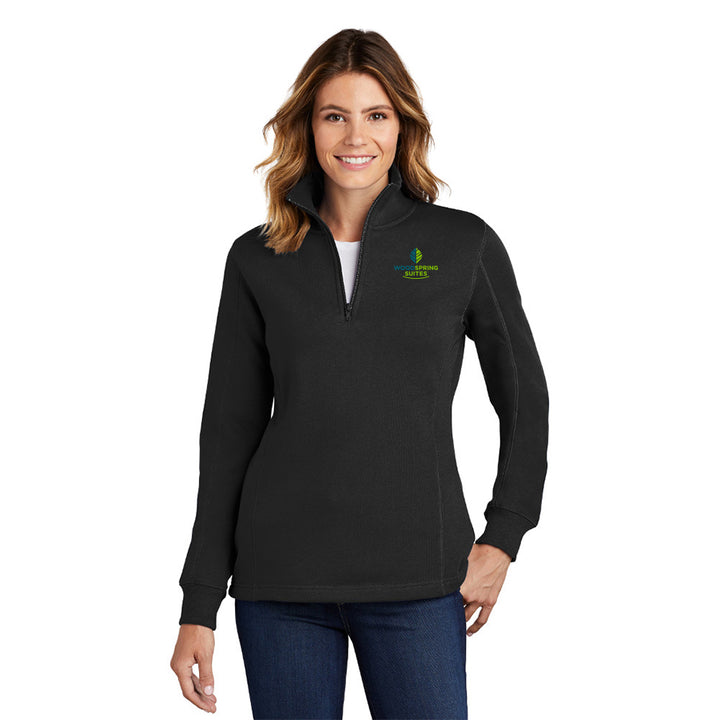 Women's 1/4-Zip Sweatshirt - WoodSpring Suites - Sable Hotel Supply