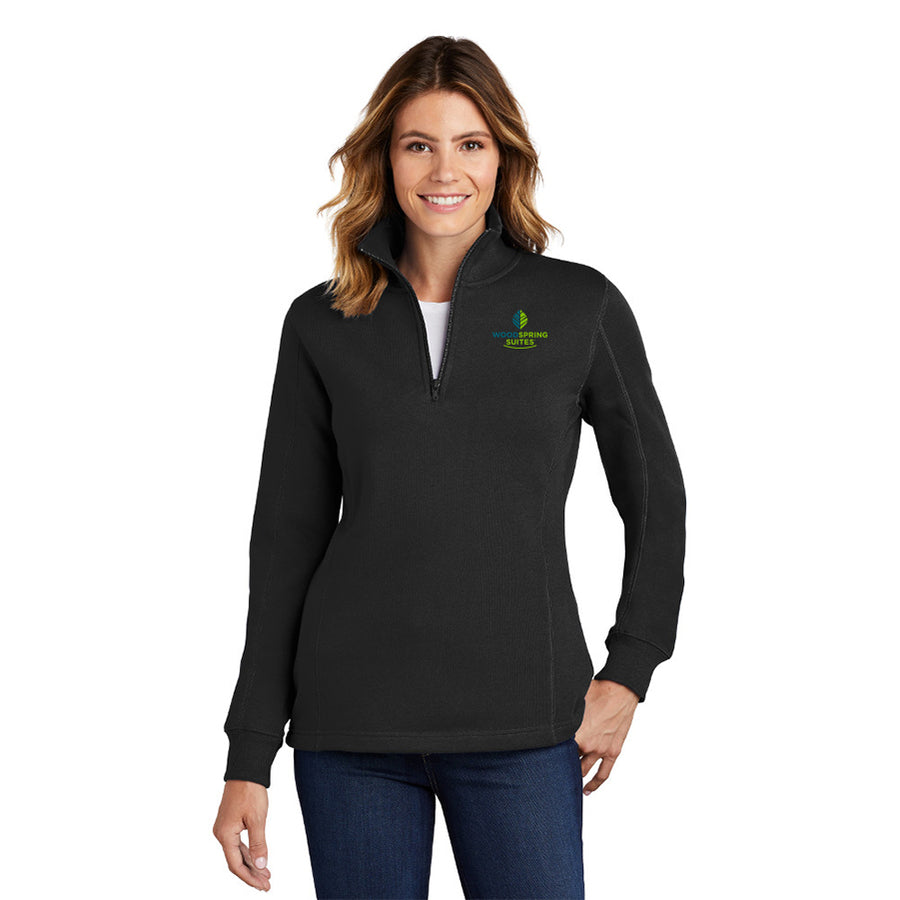 Women's 1/4-Zip Sweatshirt - WoodSpring Suites - Sable Hotel Supply