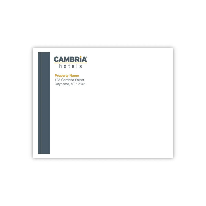 Personalized Note Card With Matching Envelope Bundle - Cambria - Sable Hotel Supply