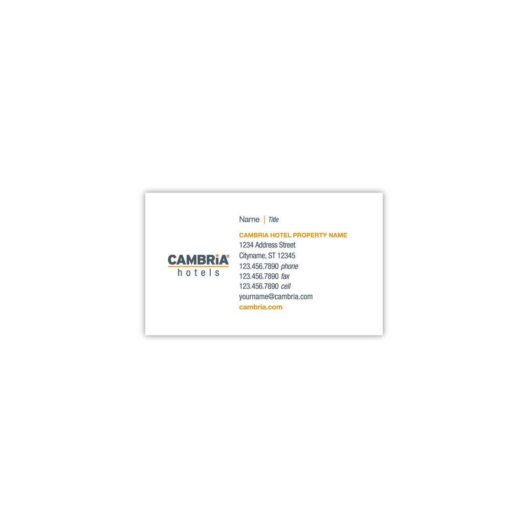 Cambria Business Card - Sable Hotel Supply