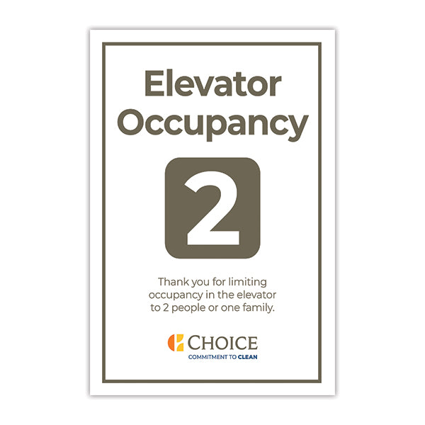 Elevator Occupancy Sign - Sable Hotel Supply
