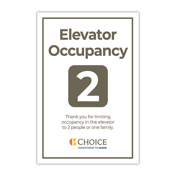 Elevator Occupancy Sign – Sable Hotel Supply