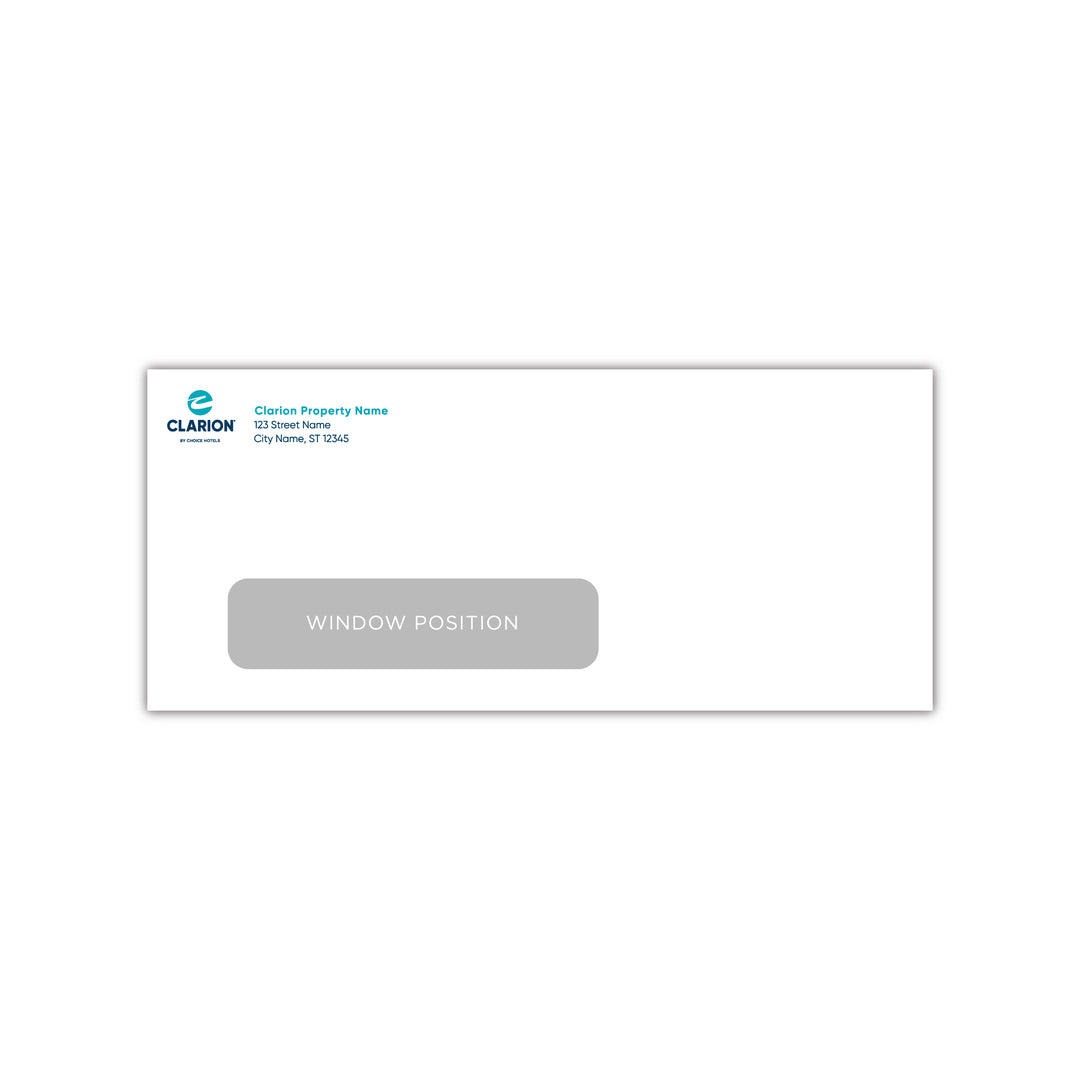 Clarion #10 Window Envelope - Sable Hotel Supply