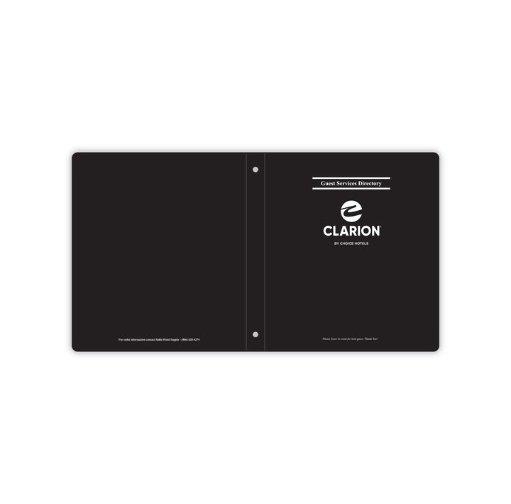 Clarion Guest Room Directory Binder - Sable Hotel Supply