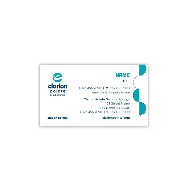 Clarion Pointe Business Card - Sable Hotel Supply