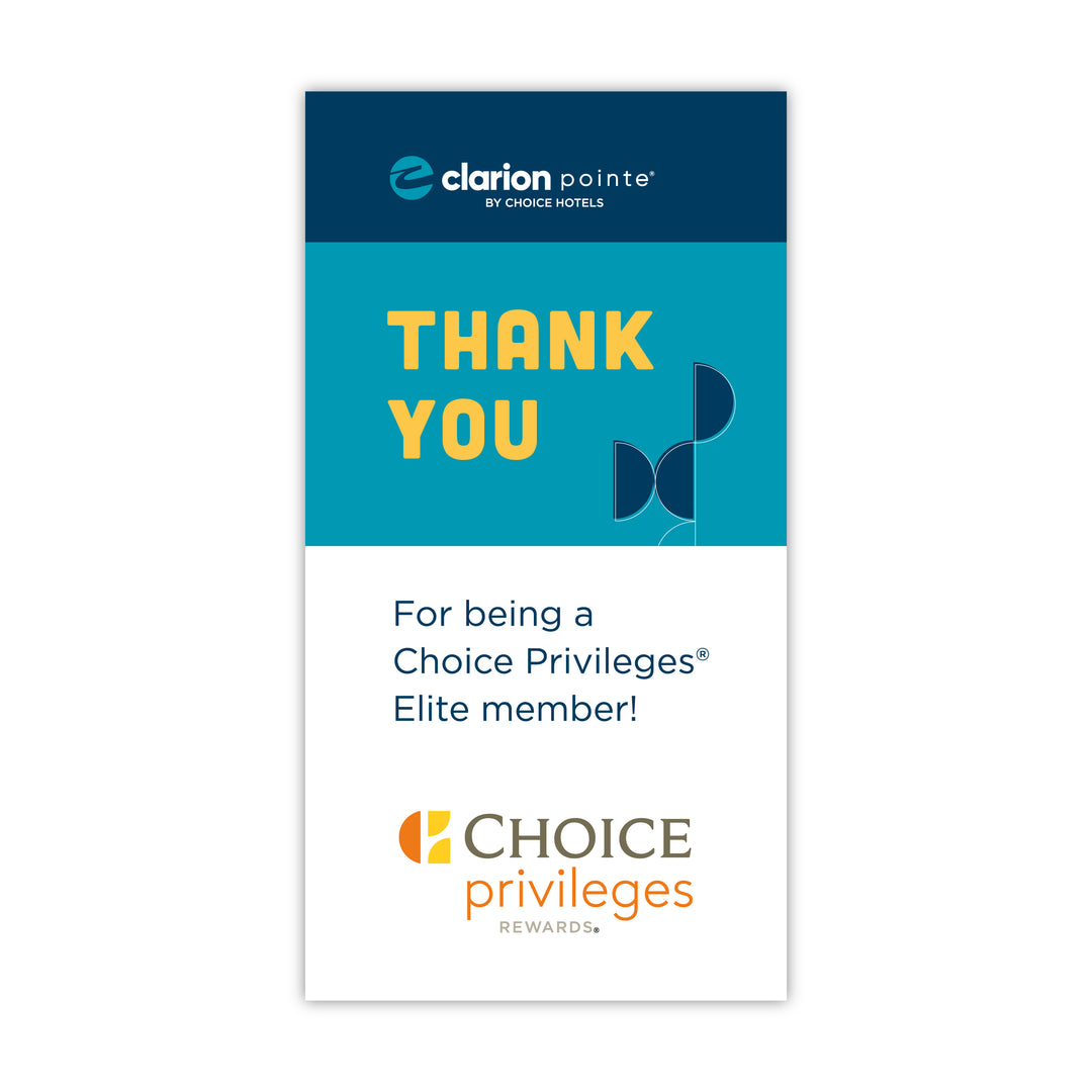 Key Card Insert - Clarion Pointe - Choice Privileges – Sable Hotel Supply