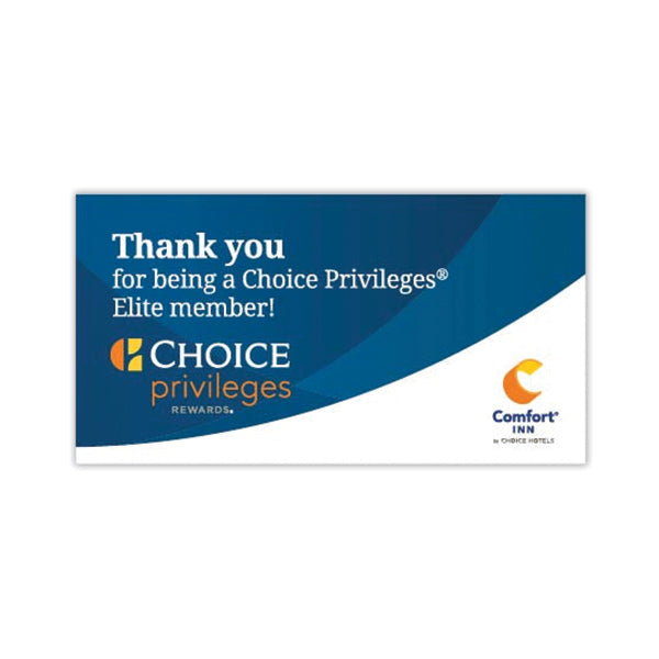 Choice Privileges Elite Thank You Card - Sable Hotel Supply
