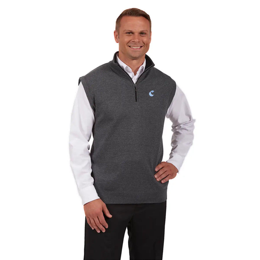Unisex Quarter-Zip Vest - Comfort - Sable Hotel Supply