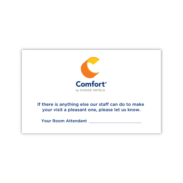 Housekeeping Card - Comfort - Sable Hotel Supply