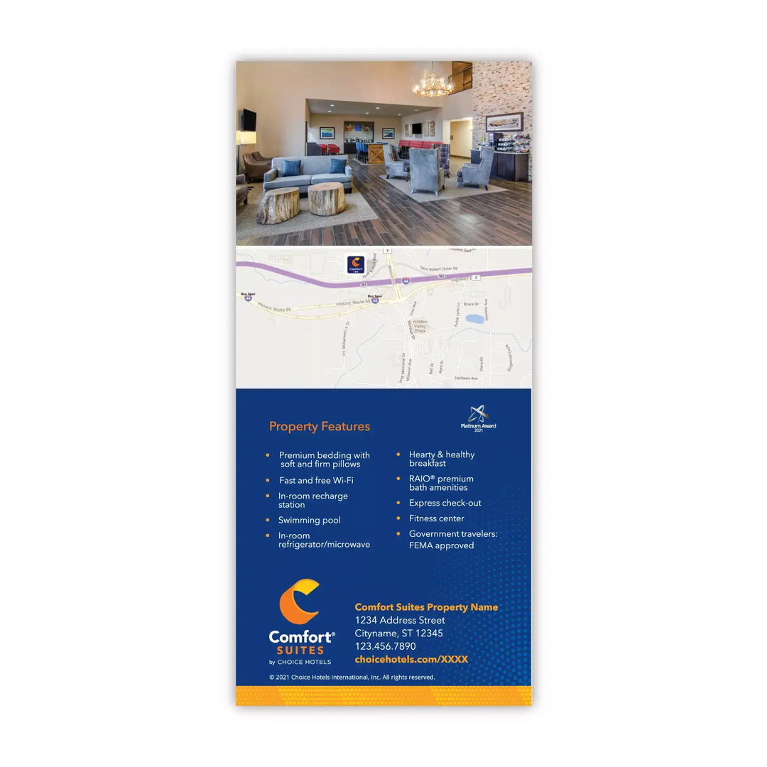 Lodging Rack Card Rack Cards for Comfort Suites Properties – Sable Hotel Supply