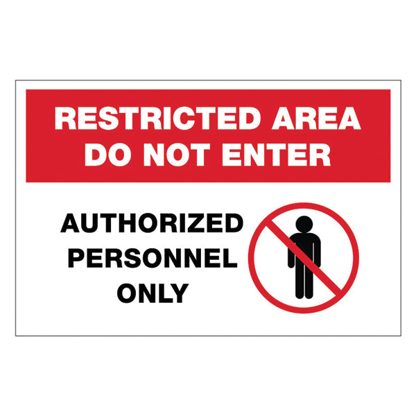 Restricted Area - Sign - Sable Hotel Supply