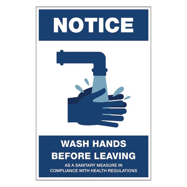 Wash Hands Before Leaving - Sign - Sable Hotel Supply