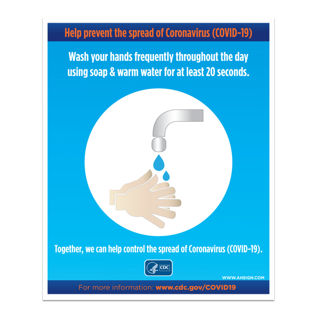 Wash Hands to Stop Virus Spread - Sign - Sable Hotel Supply