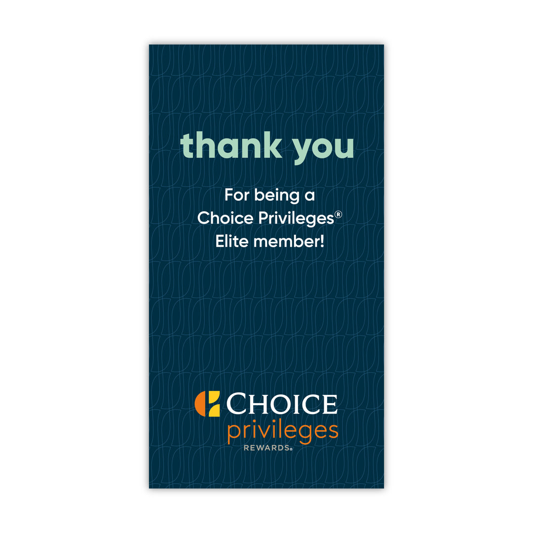 MainStay Choice Privileges Key Card Insert - Sable Hotel Supply