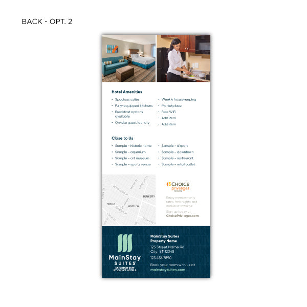 Lodging Rack Card Rack Card - MainStay Suites – Sable Hotel Supply