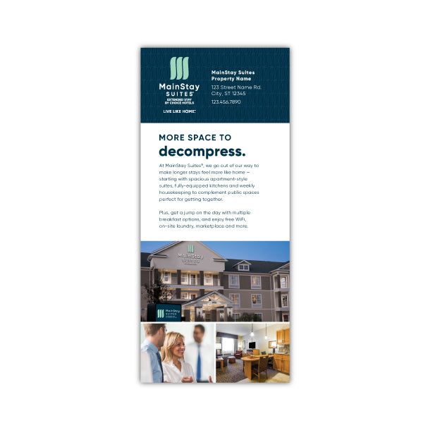 Lodging Rack Card Rack Card - MainStay Suites – Sable Hotel Supply