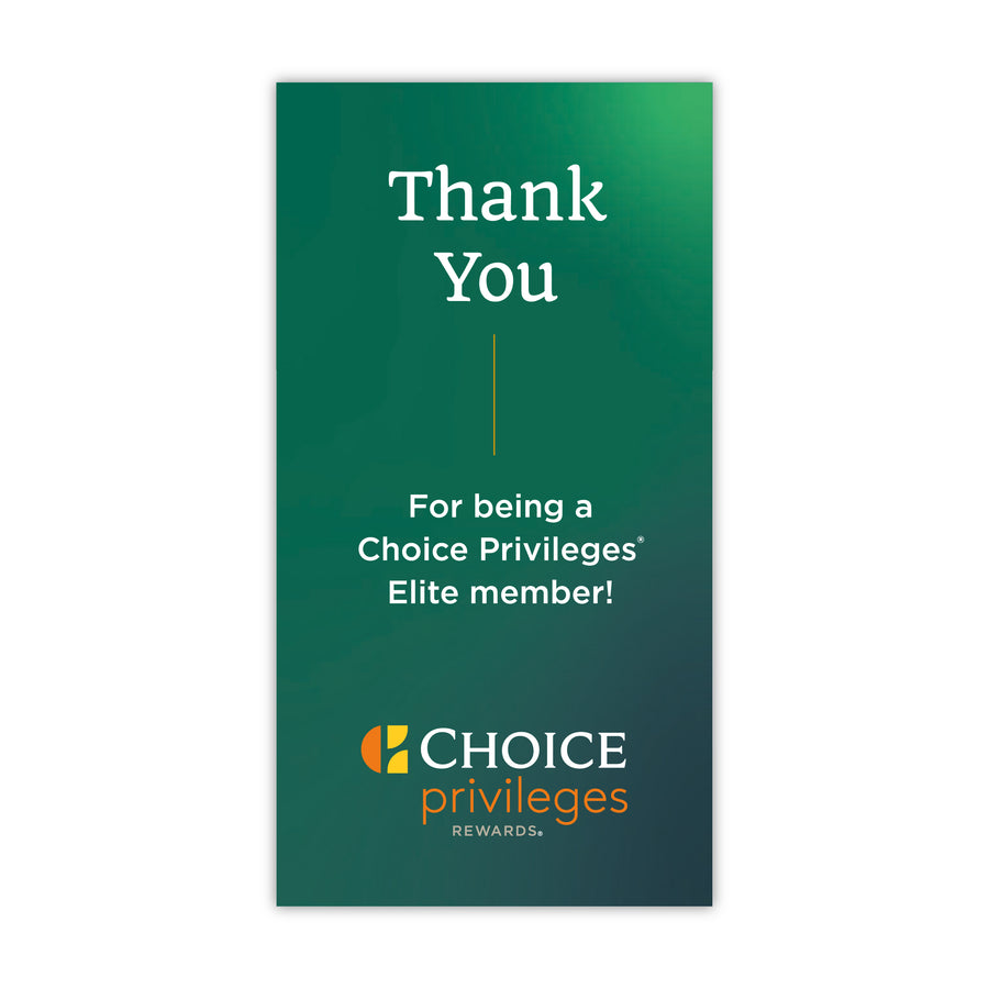 Quality Choice Privileges Key Card Insert - Sable Hotel Supply