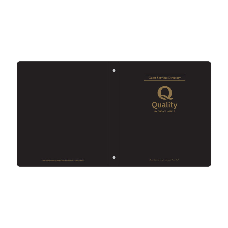 Quality Inn Guest Room Directory Binder - Sable Hotel Supply