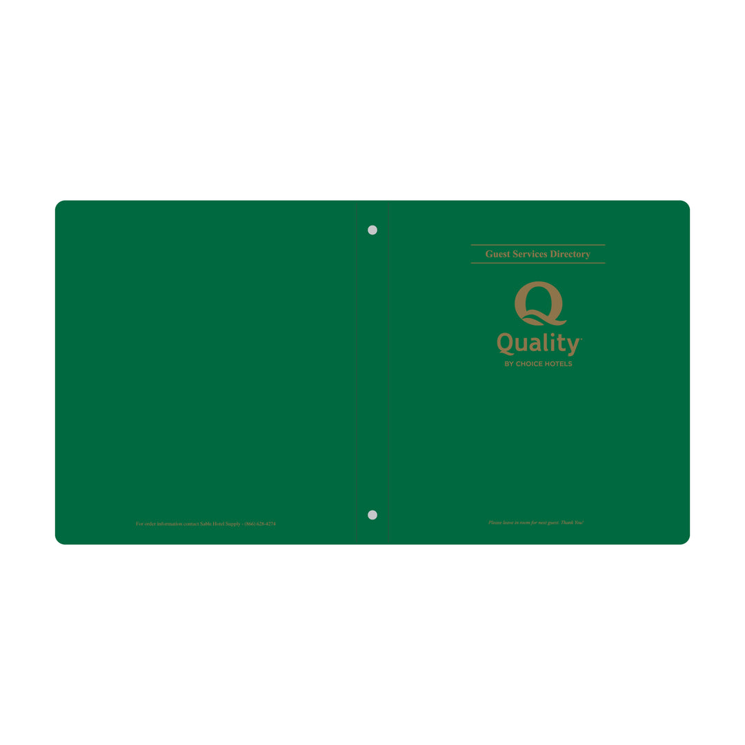 Quality Inn Guest Room Directory Binder - Sable Hotel Supply