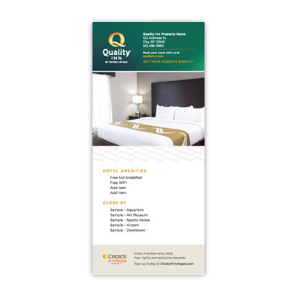 Quality Rack Card - Sable Hotel Supply